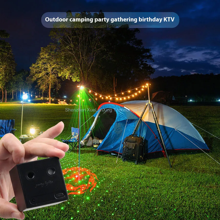 ESHINY Mini 2in1 Перезаряжаемый R&G лазерный проектор с 64 узорами DJ Light Dance Disco Bar LED Party Xmas Stage Effect Lamp Show Y13