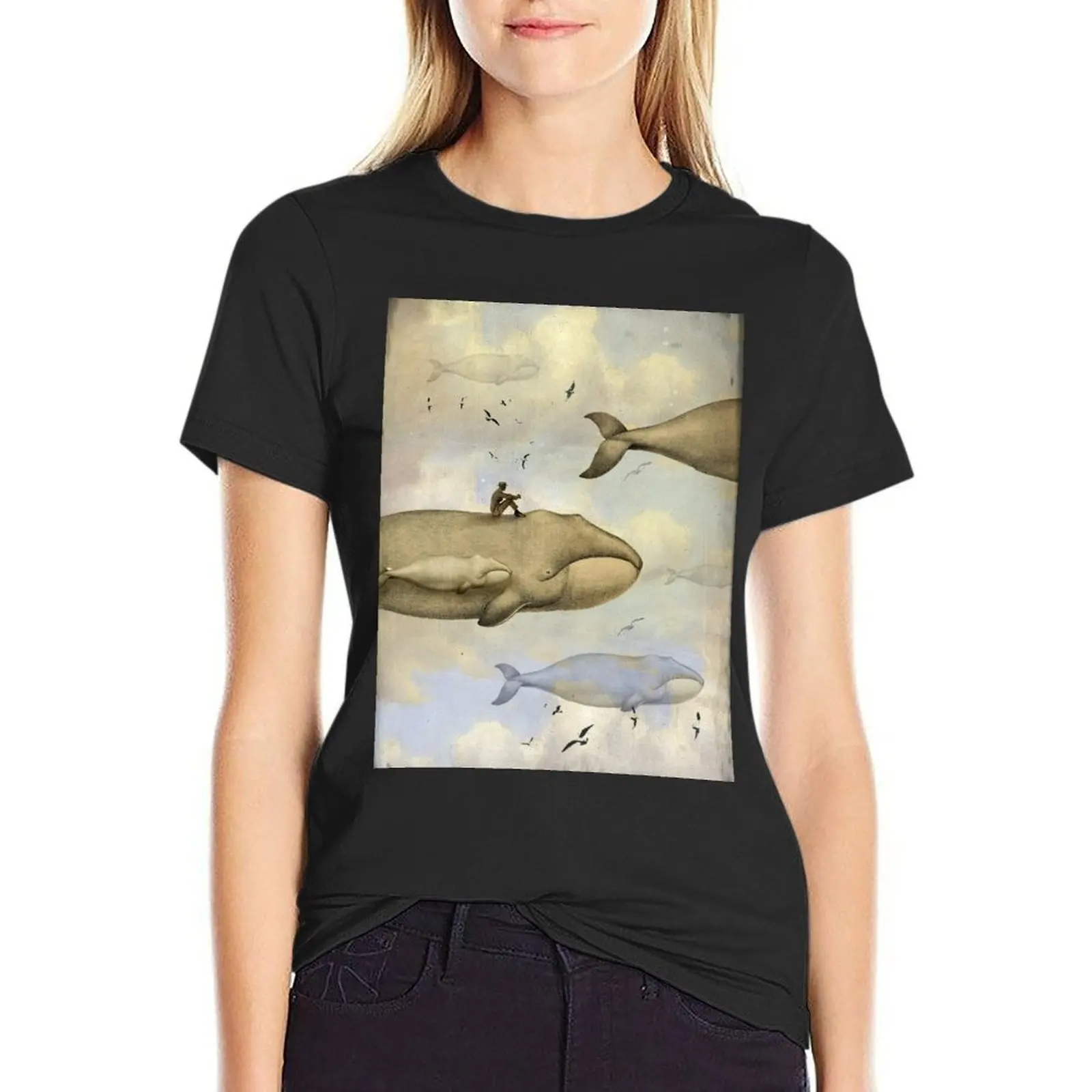 

Contemplation T-Shirt female graphics cat shirts for Women