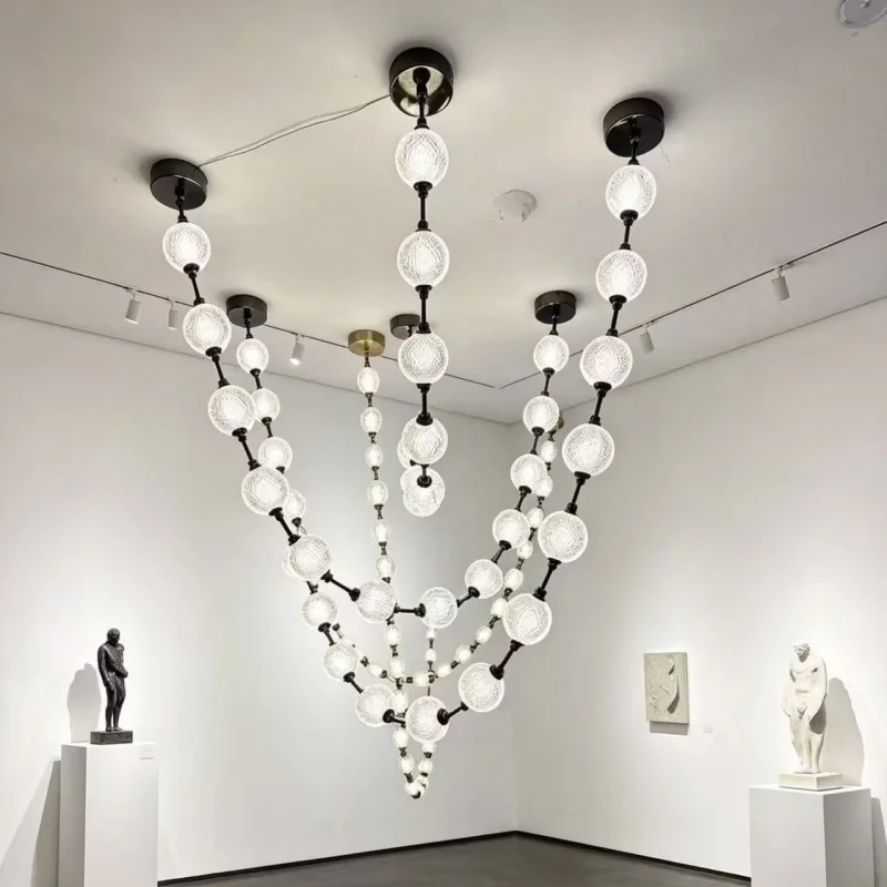 Customized Prayer Bead Lamps Living Room Lights Villa Staircase Lights Hotel Lobby Lamps Exhibition Hall Lights Project Lighting