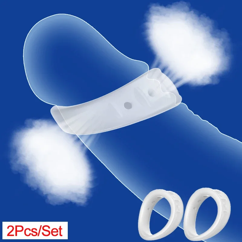 Cock Ring Penis Foreskin Ring Reusable Penis Extender Sleeve Male Chastity Cage Delayed Ejaculation Sex Toys For Men Couples