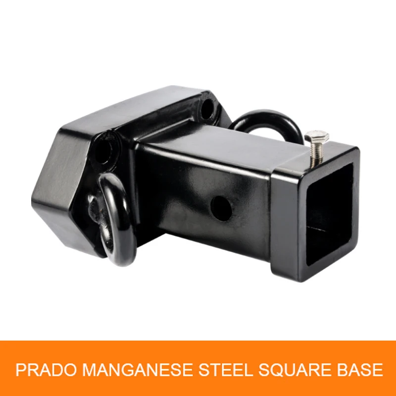 

50x50mm Mn Steel Tow Hitch Base Fit Toyota Prado Rear Bumper Square Mouth Towing Hook Heavy Duty Offroad Trailer Modification