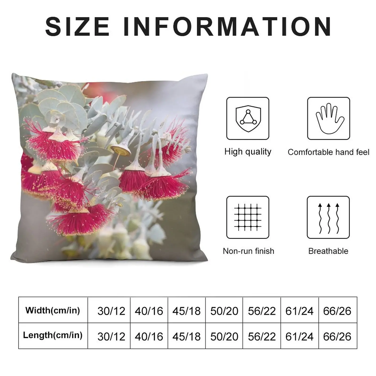 Eucalypt Rodantha Australian Wildflower Throw Pillow Pillow Covers Decorative Cushion Cover Luxury pillow