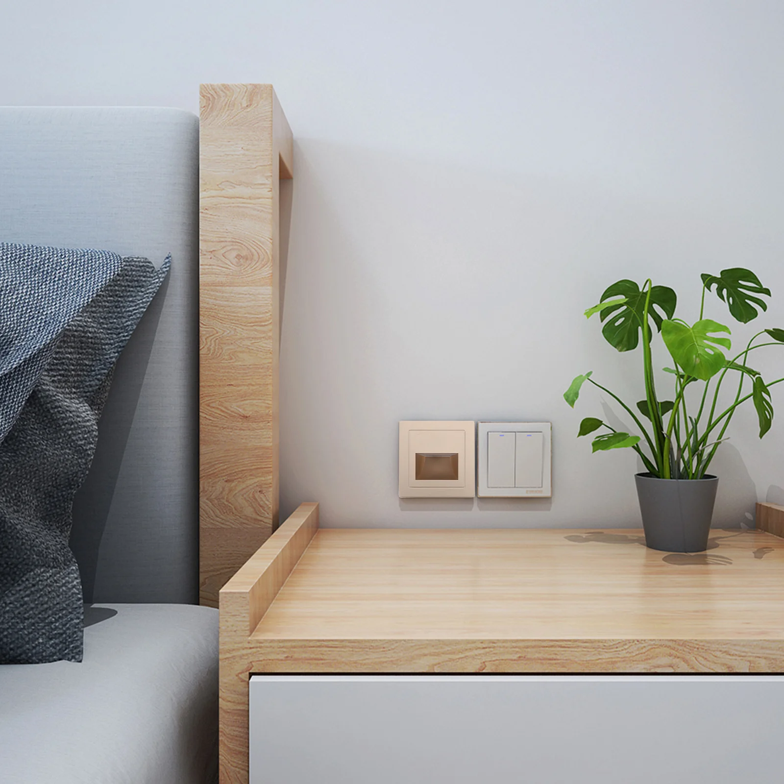 

4Pcs Motion Sensor Step Lights Recessed Indoor LED Night Lamp for Stairs Hallway Adjustable Brightness Safety Lighting