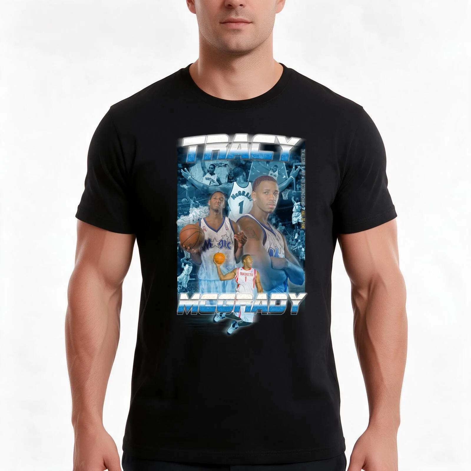 T-Mac - Vintage T-Shirt Summer Casual Cotton Tee Oversized Streetwear Tops Vintage Graphic Print Loose Fit Short Sleeve