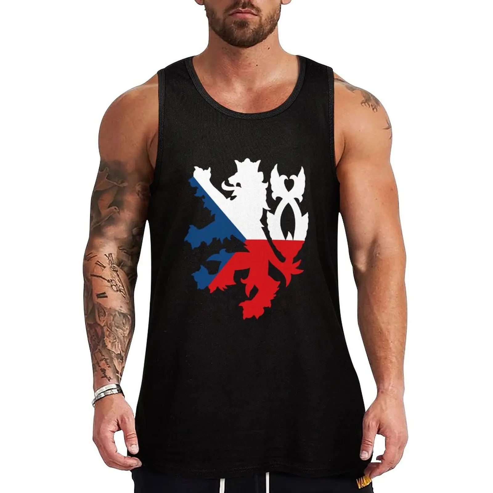 

Czech Republic Lion Flag Tank Top mens clothing Men's tops sleeveless mens gym clothes