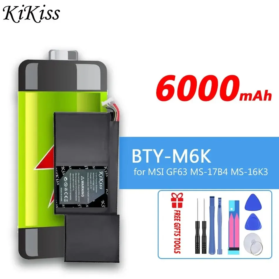 

KiKiss Battery BTY-M6K 6000mAh for MSI MS-17B4 MS-16K3 GS63VR-7RG GF63 Thin 8RD 8RD-031TH 8RC GF75 Thin 3RD 8RC 9SC