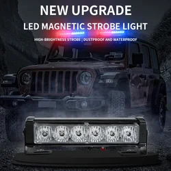 Car Warning Strobe Light Strip 6LED Remote Control Auto Daytime Running Police Emergency Lamp 2 In 1 12V 36W For Car Trucks Moto