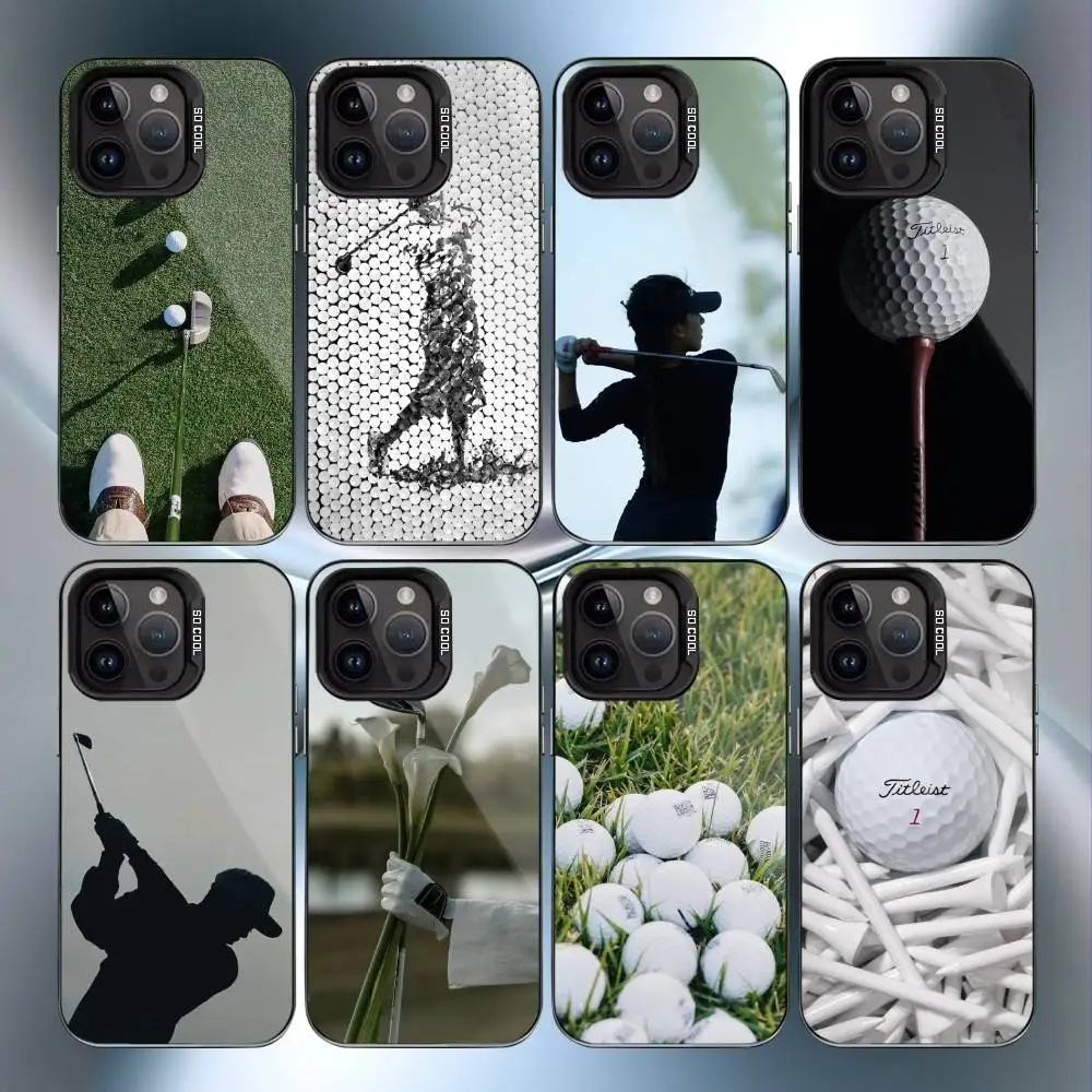 

Golf Ball Cool Phone Case For iPhone17,16,15,14,13,12,11 Plus,Pro Max Black Candy Matte Shockproof Cover