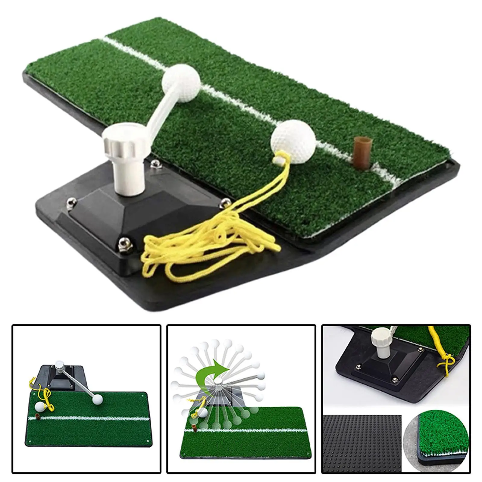 

Golf Swing Trainer Mat with Golf Tee, Portable Non Slip Golf Hitting Mat Training Aid