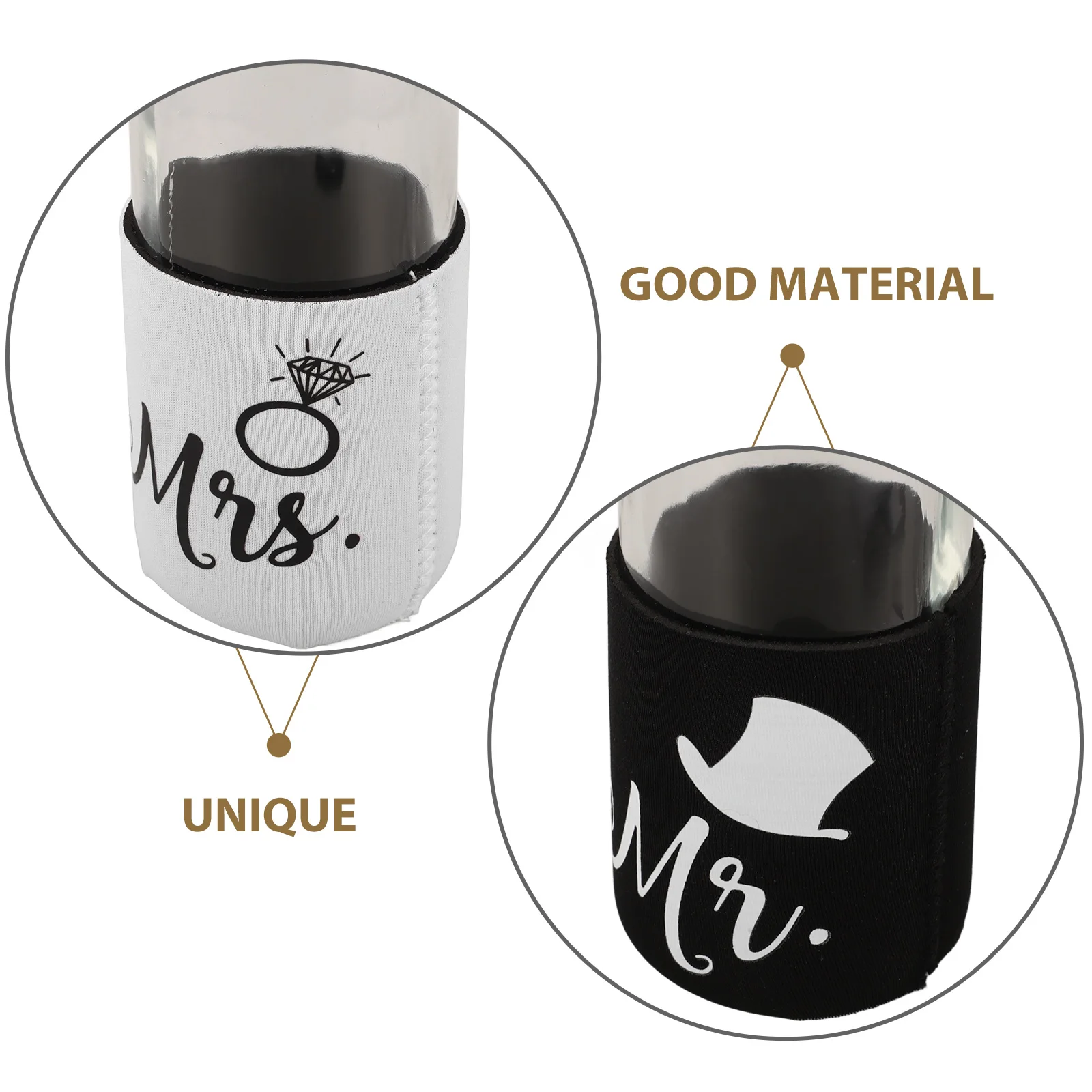 

2pcs Reusable Beer Sleeves Wedding Theme Insulated Can Coolers Drink Sleeve Covers Cold Coffee Cup Sleeves Portable Beer Can