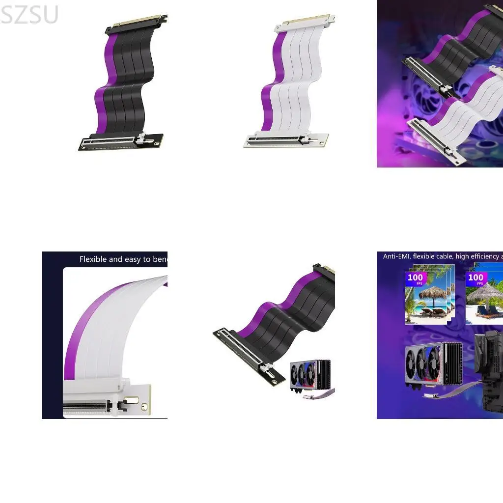 

SZSU 200 мм PCIE4.0x16 Кабель с ножом из нержавеющей стали для безопасного монтажа видеокарты PCIEXPRESS4.0