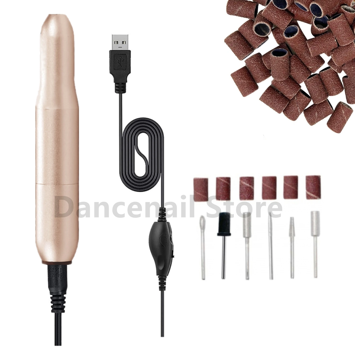 

USB Nail Drill Electric Machine Portable Handpiece for Acrylic Nails Professional Home Salon Polishing Manicure Remove Buffer