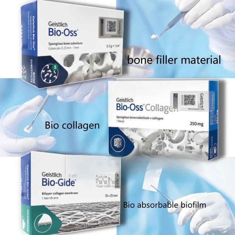 Dentistry Geistlich Bio-Oss Bone Powder Absorbable Biofilm Dental Material Restorative Natural Bioactive Bone Graft GBR Collagen