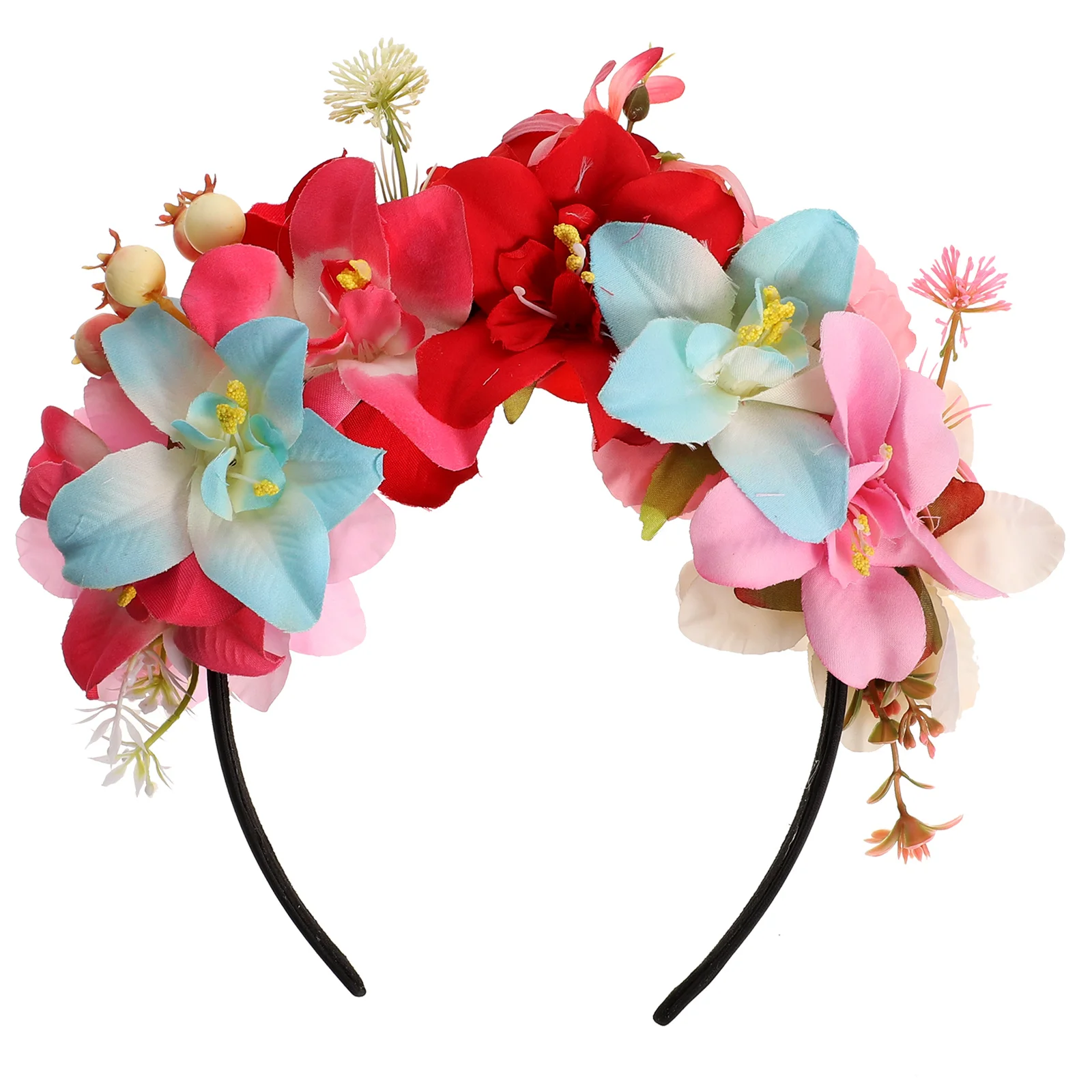 

Flower Wreath Crown Artificial Flower Hairband Elegant Floral Headpiece For Women Wedding Party Hair Decor Accessory