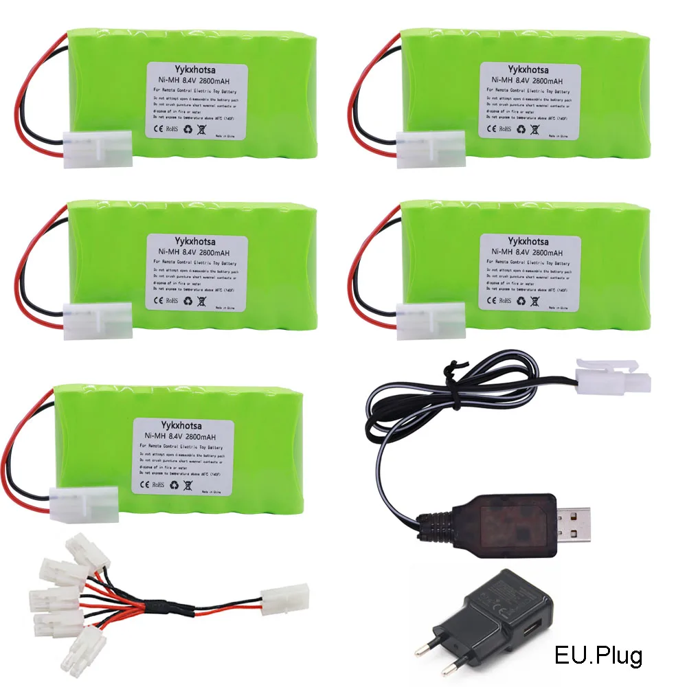 8.4V 2800mAh NI-MH battery with USB charger cable for RC Toys Electric toys security lighting facilities AA battery 8.4V M model