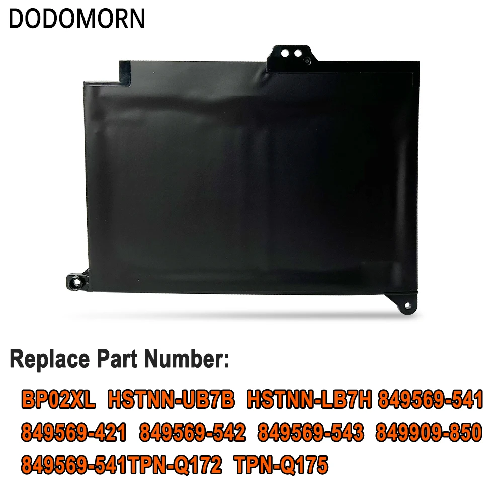 DODOMORN BP02XL Battery For HP Pavilion 15-AU038TX 15-AU093TX 15-AU097TX 15-AU010WM 15-AU018WM 15-AU040TX Laptop 41Wh 7.7V