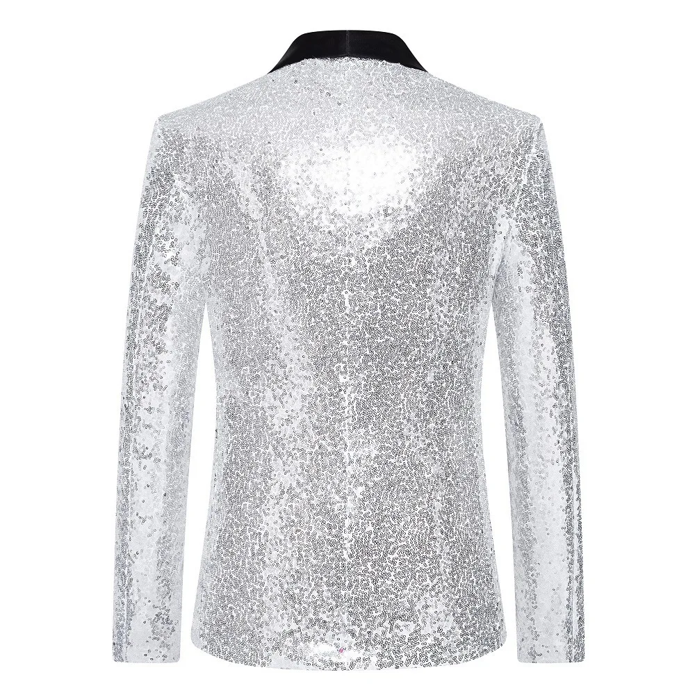 

Men‘s Sequin Blazer Jacket Shiny Single-Breasted Tuxedo Slim Long Sleeve Multicolor Suitable For Party Stage Performance Blazer