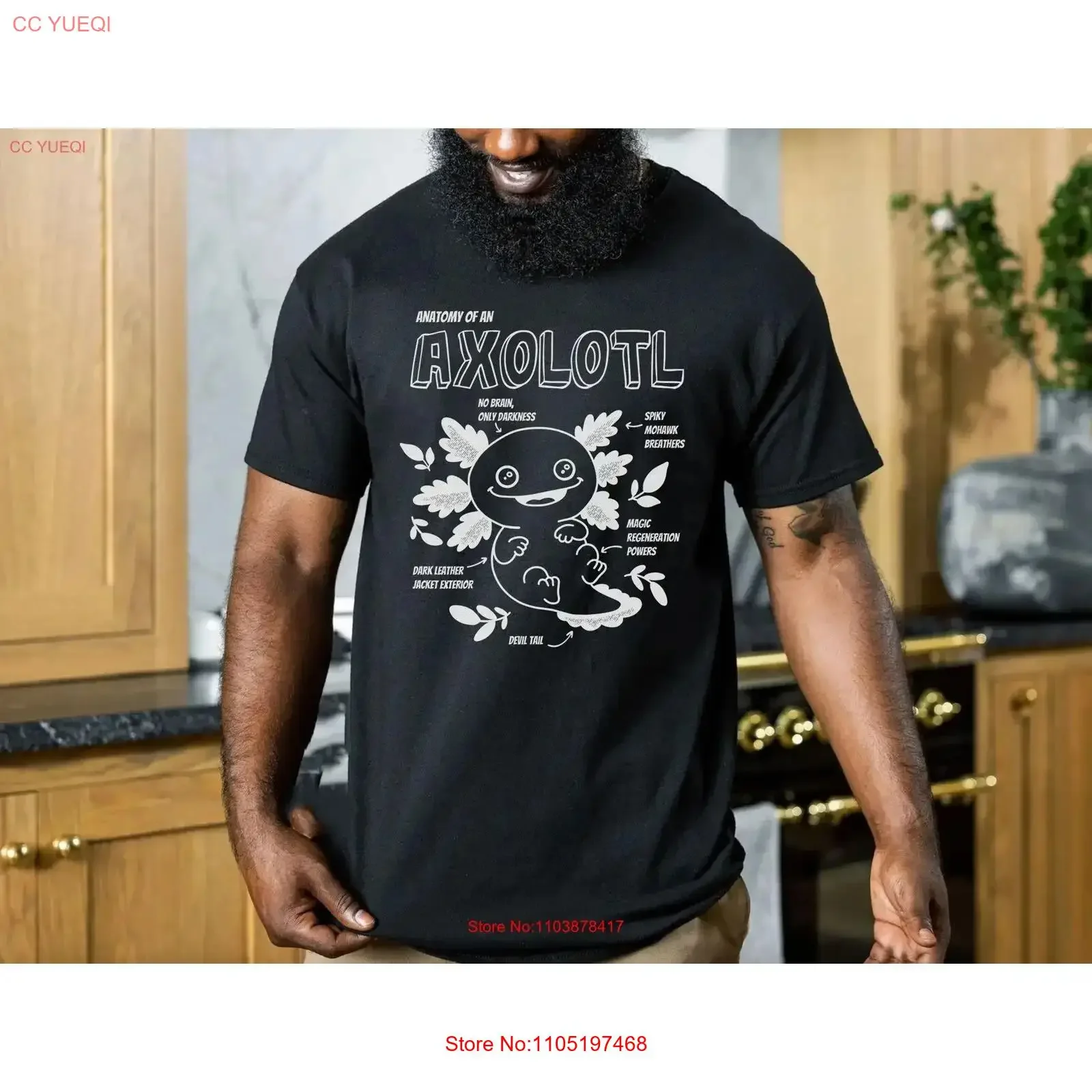 

Axolotl Anatomy T Shirt Animal Cute Funny Kawaii Fathers Day Idea vintage Washed Slightly Stretched Stylish Breathable Unisex