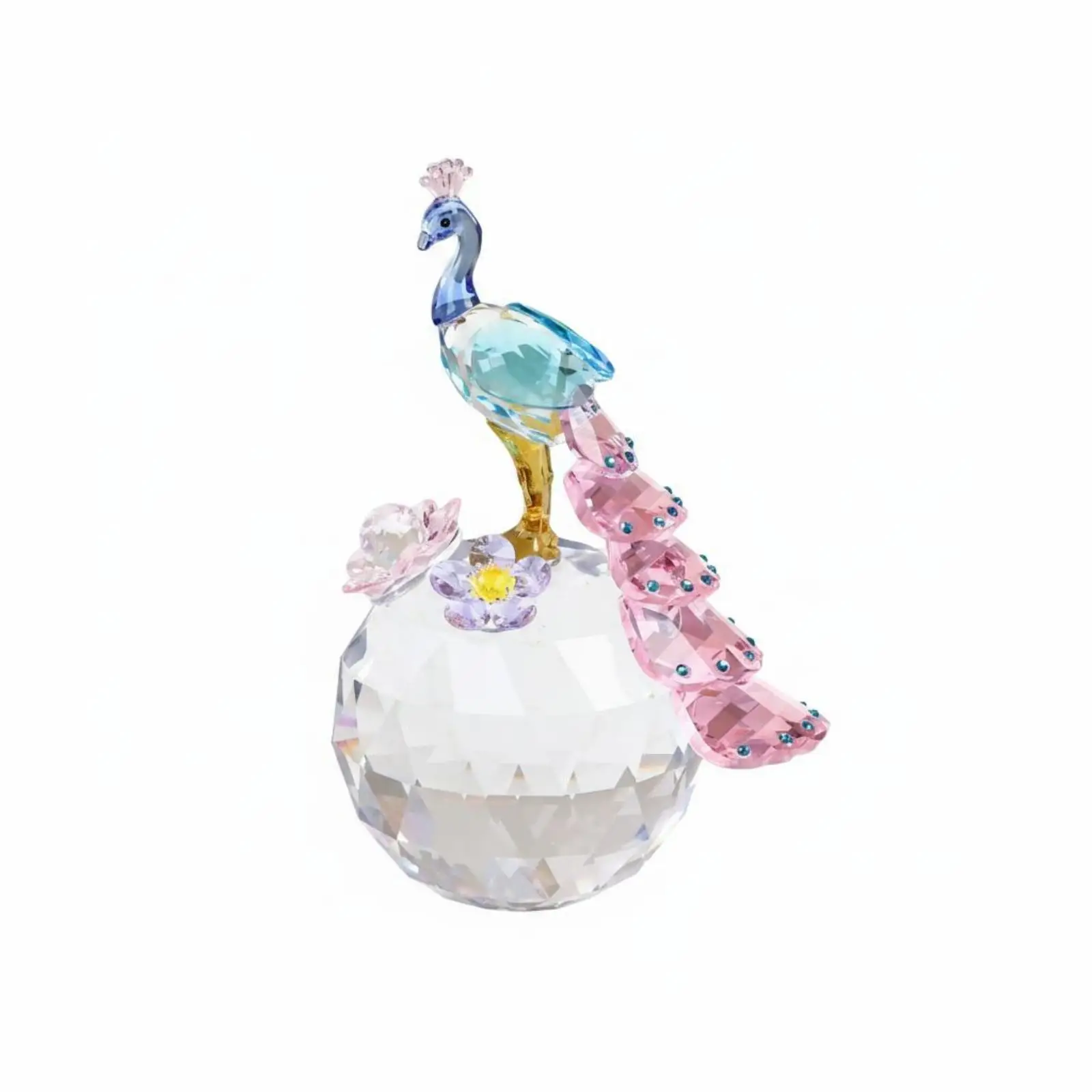 2 Pieces Peacock Ball Ornament Sparkling Glass Creature Ornament Gift Idea