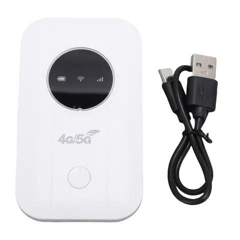 WiFi Mobile Hotspot 3650mAh Battery Portable Router 4G 5G Supports 10 Connected Device WiFi Router with SIM Card Slot for Travel