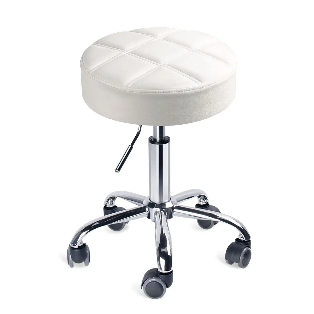 

Leopard Round Rolling Stools, Adjustable Work Medical Stool With Wheels (White)