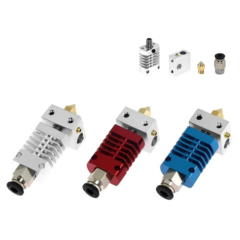 3D Printer Parts Full Metal J-head Hotend MK8 Extruder Bowden  1.75/0.4MM Nozzle Kit For CR-10 CR-10S  V6