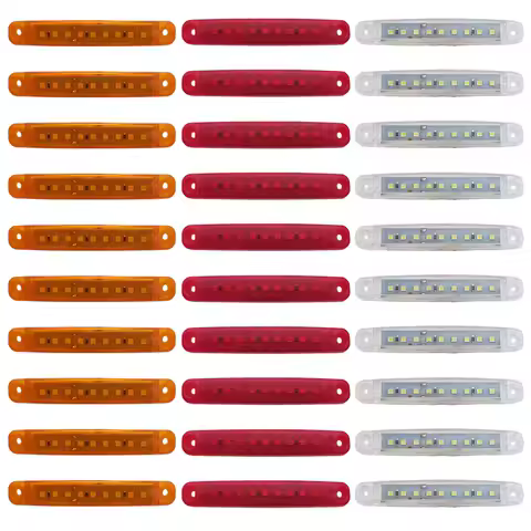 10PCS 9 SMD Light Oval Clearance Trailer 24V Truck Lorry Caravan Camion LED Side Marker Indicator Lamp 12V Luces Remolque