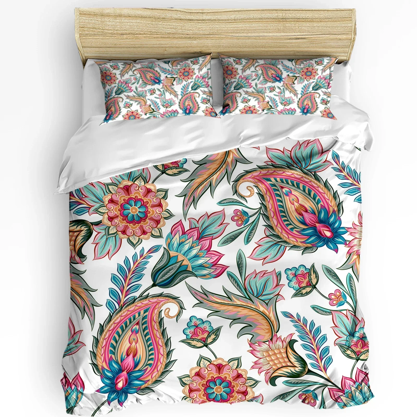 

Bandana Paisley Black White Duvet Cover Bed Bedding Set Double Home Textile Quilt Cover Pillowcases Bedroom Bedding Set No Sheet