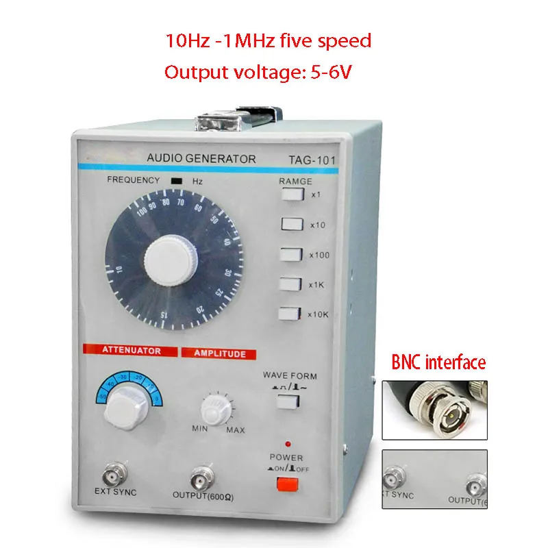 AC 100-240V TAG-101 Low Frequency Audio Signal Generator Signal Source 10Hz-1MHz