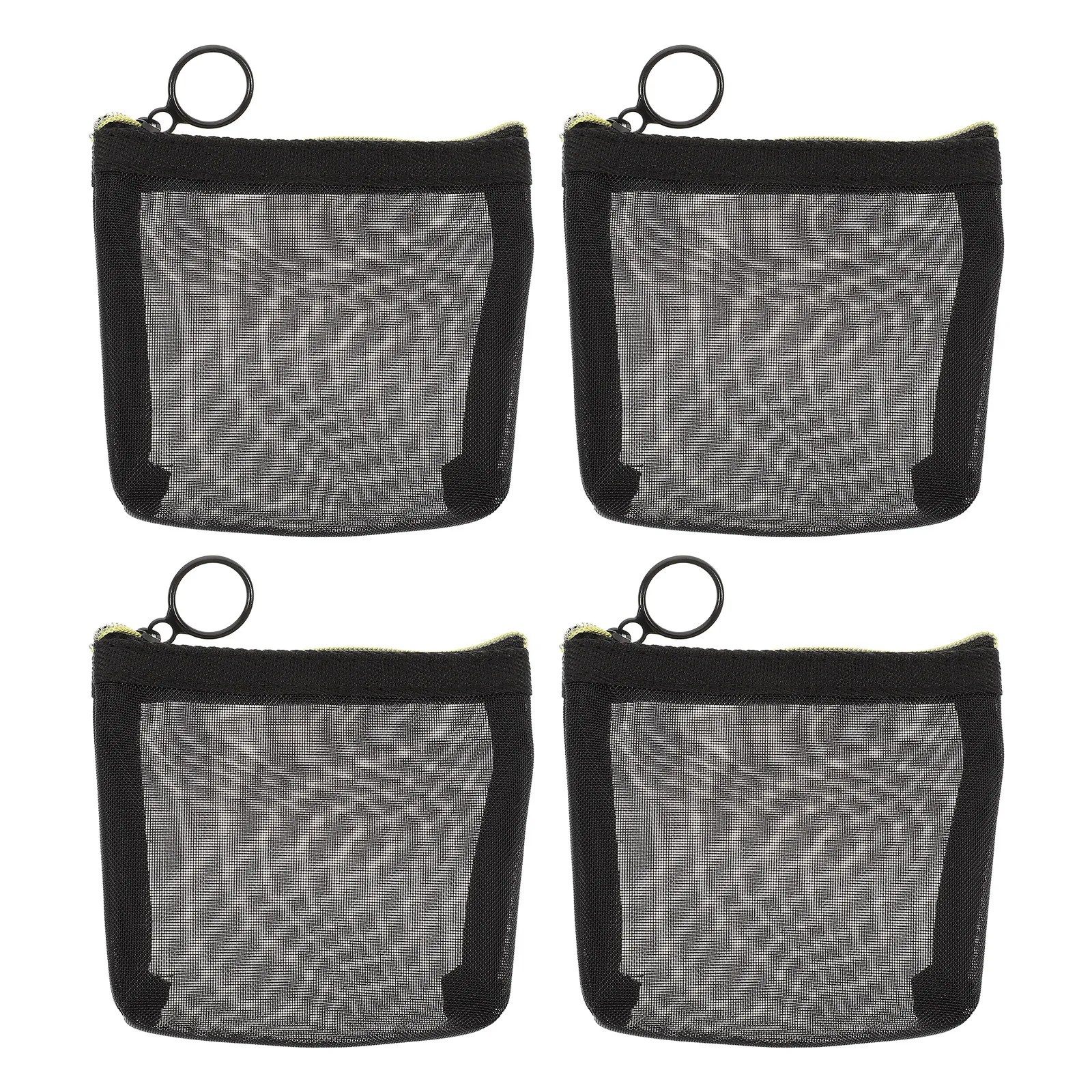 4Pcs Mesh Makeup Bags Multipurpose Gauze Storage Bags Travel Toiletry Organizers Portable Zipper Wash Pouches for Home