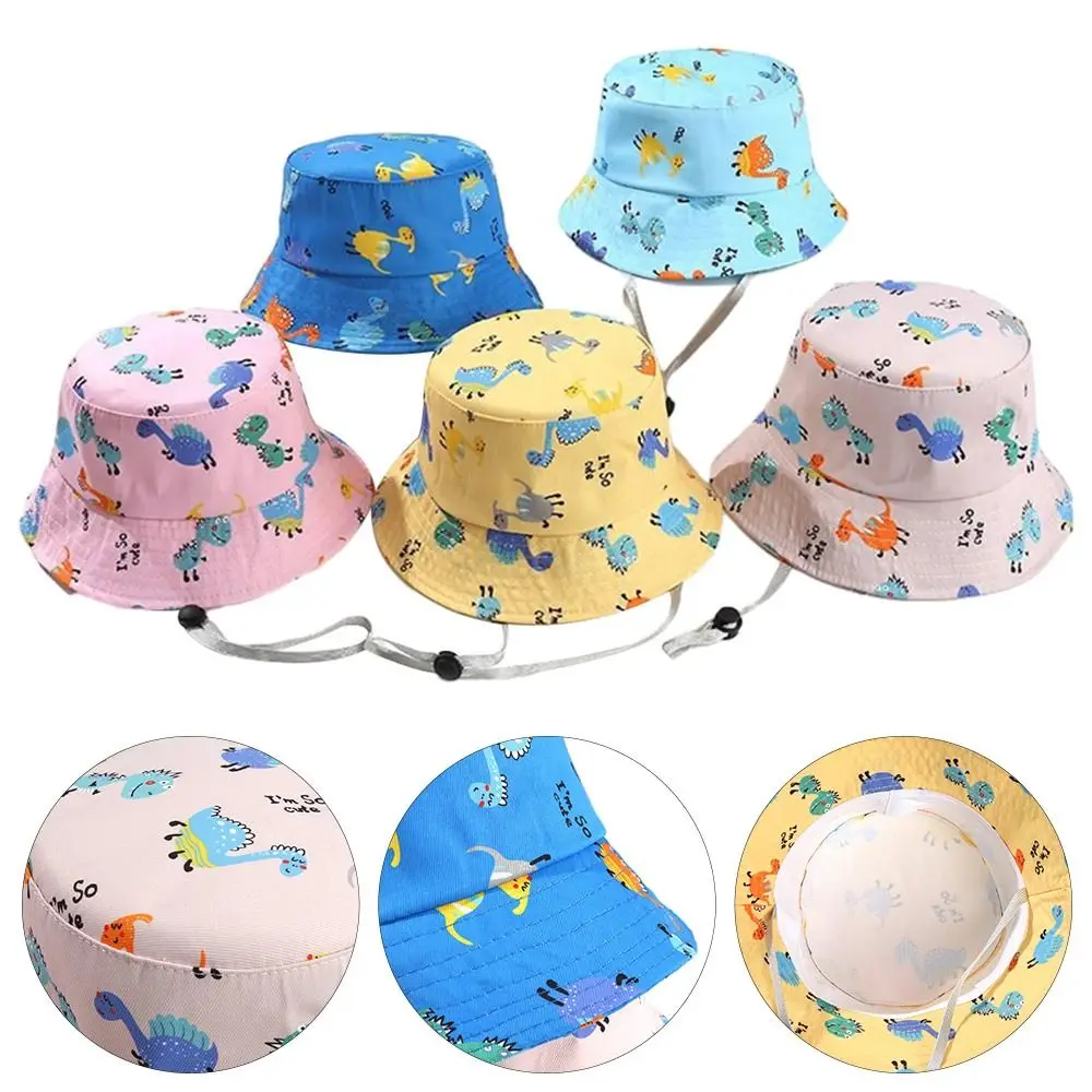 Summer Baby Hat Boy Girl Cotton UV Protection Sun Cap Children Panama Beach Kids Bucket Hat Cute Cartoon Infant Caps