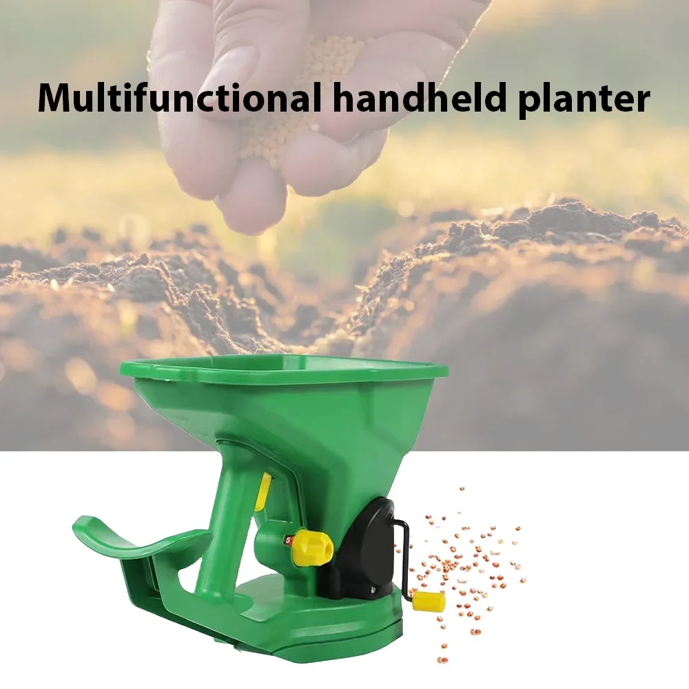 

1.5L Handheld Seed Spreader Manual Small Seeder Field Lawn Grass Gardens Nurseries Lawns Small Farms Gear Adjustable Seeder