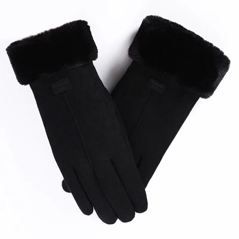 Fashion Women Gloves Autumn Winter Cute Furry Warm Mitts Full Finger Mittens Women Outdoor Sport Female Gloves Screen