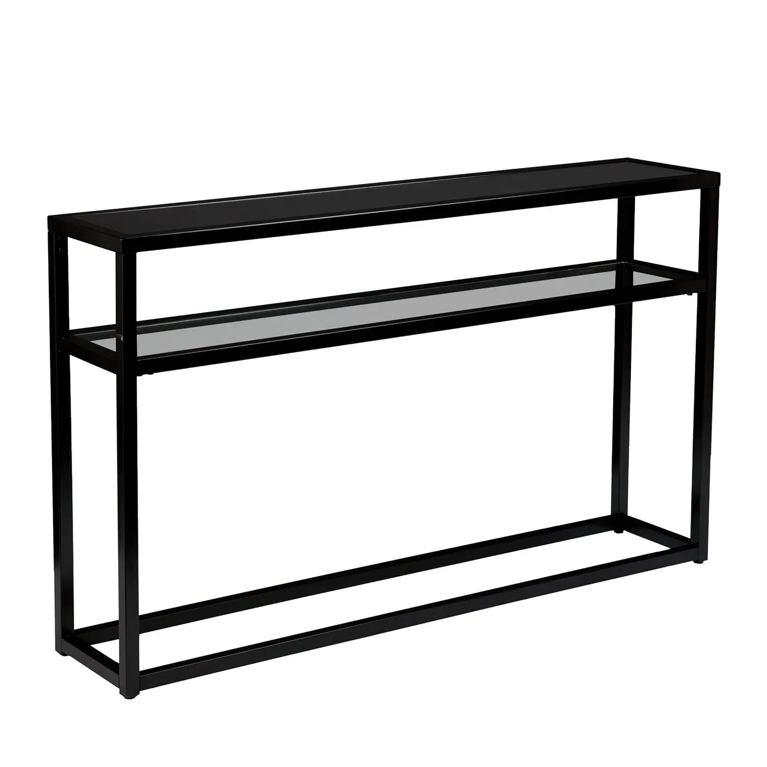 Holly & Martin Baldrick Console Table - Black - Transitional Design, Glass and Wood - Ideal for Entryway, Living, Customized