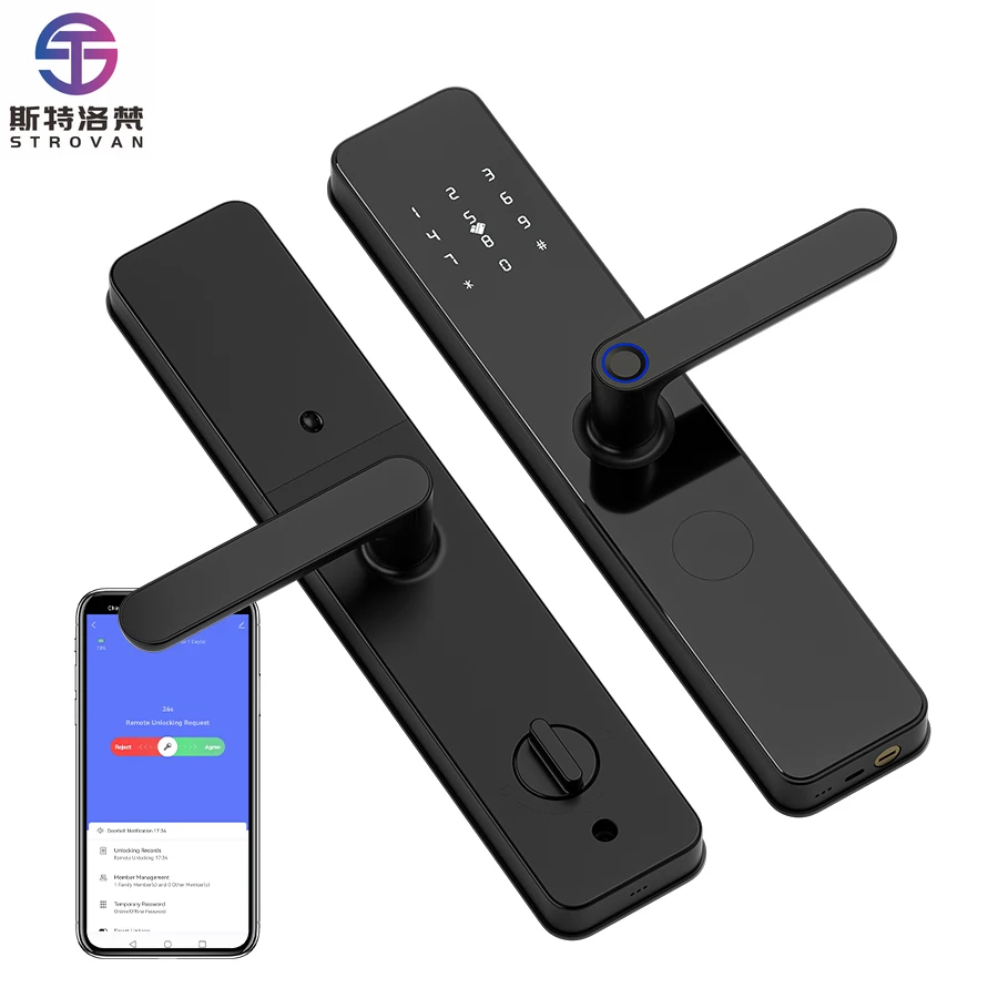 

STLF Tuya Wifi Fingerprint Biometric Smart Lock Door Ble Card Key Cerraduras Inteligentes Smart Door Lock