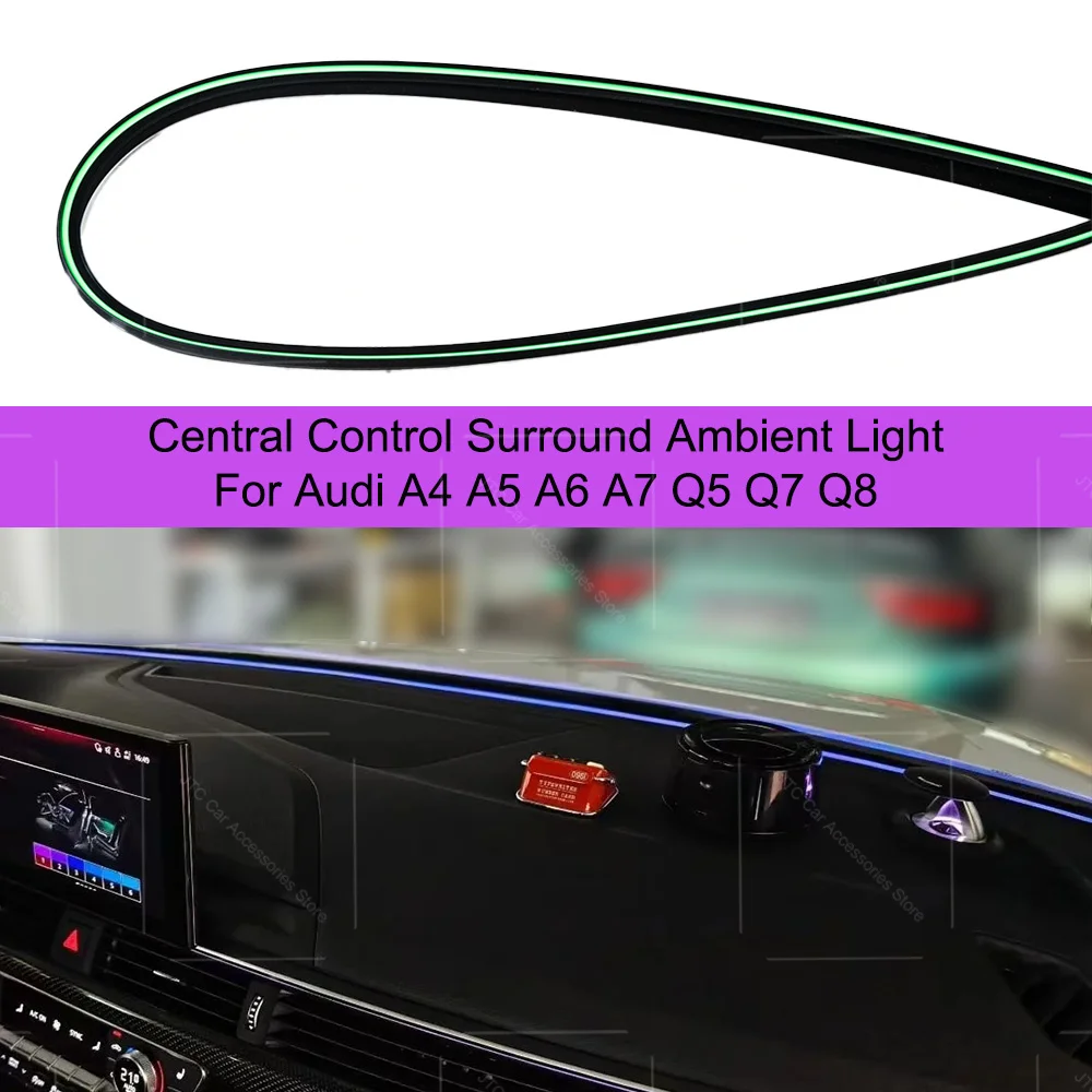 Ambientebeleuchtung für das Armaturenbrett für Audi A4 A5 Q5 B9 A6 A7 C8 LED-System mit Bildschirmsteuerung, Ambientebeleuchtung für die Frontscheibe