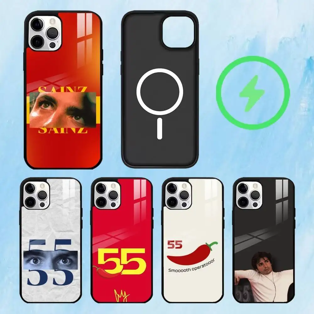 

55 C-Smooth C-Carlos sainz Phone Case For iPhone17,16,15,14,13,12,11 Plus,Pro Max Magnetic For Magsafe Wireless Charging