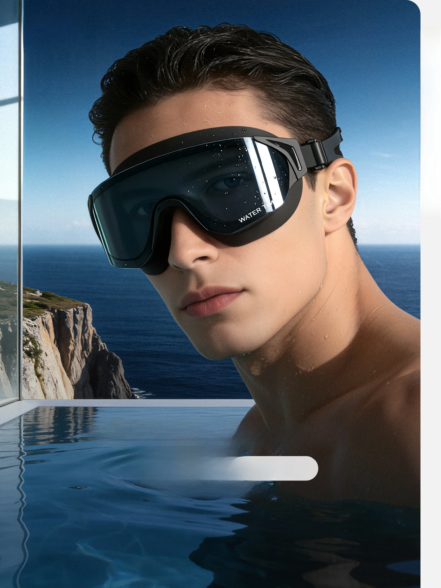 watertime-swimming-goggles-men's-high-definition-anti-fog-waterproof-large-frame-swimming-goggles-cap-set-for-swimming