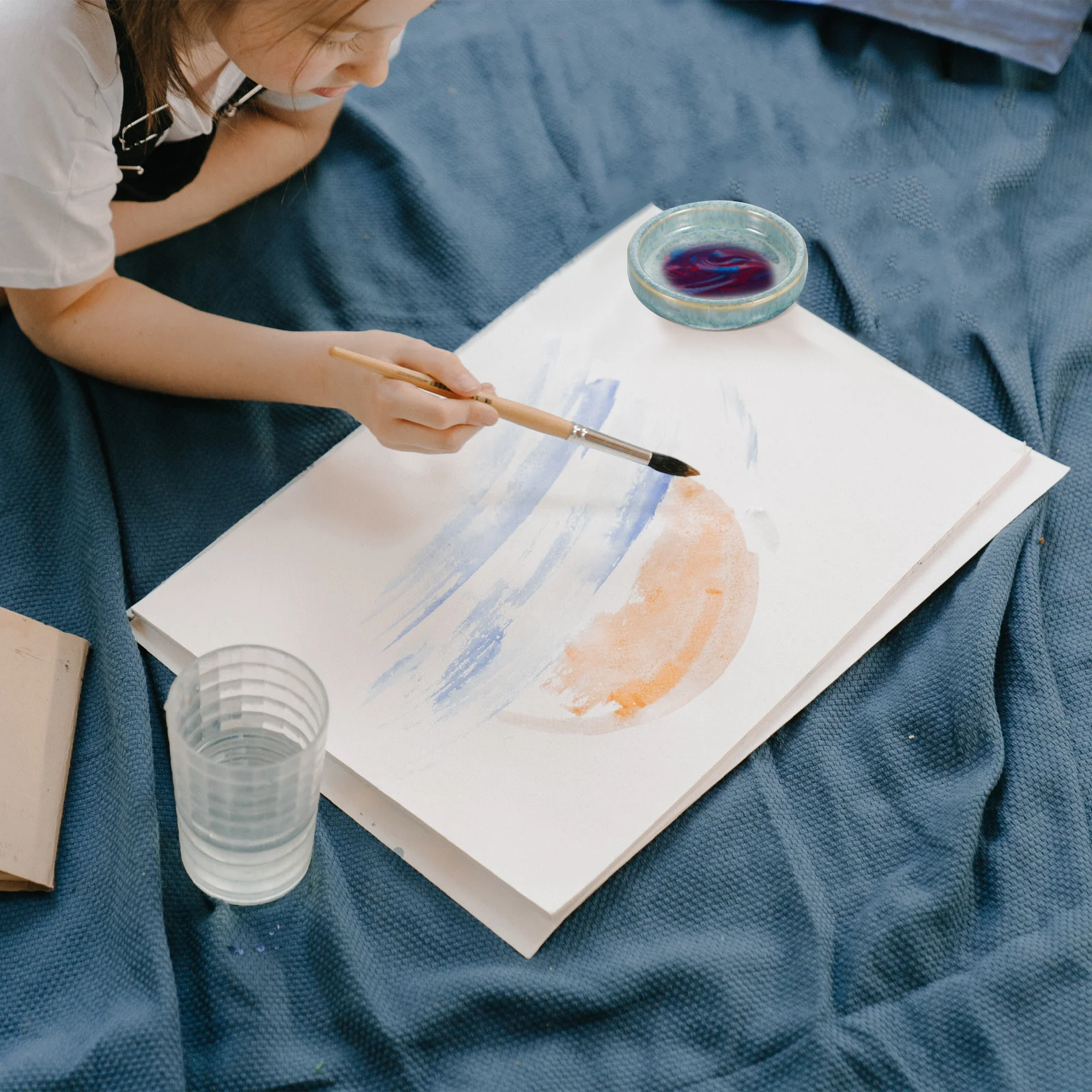 

1Set 5-Layer Ceramic Watercolor Mixers Easy Operate Convenient Multi-Use Color Palettes for Art Supplies and Painting Projects