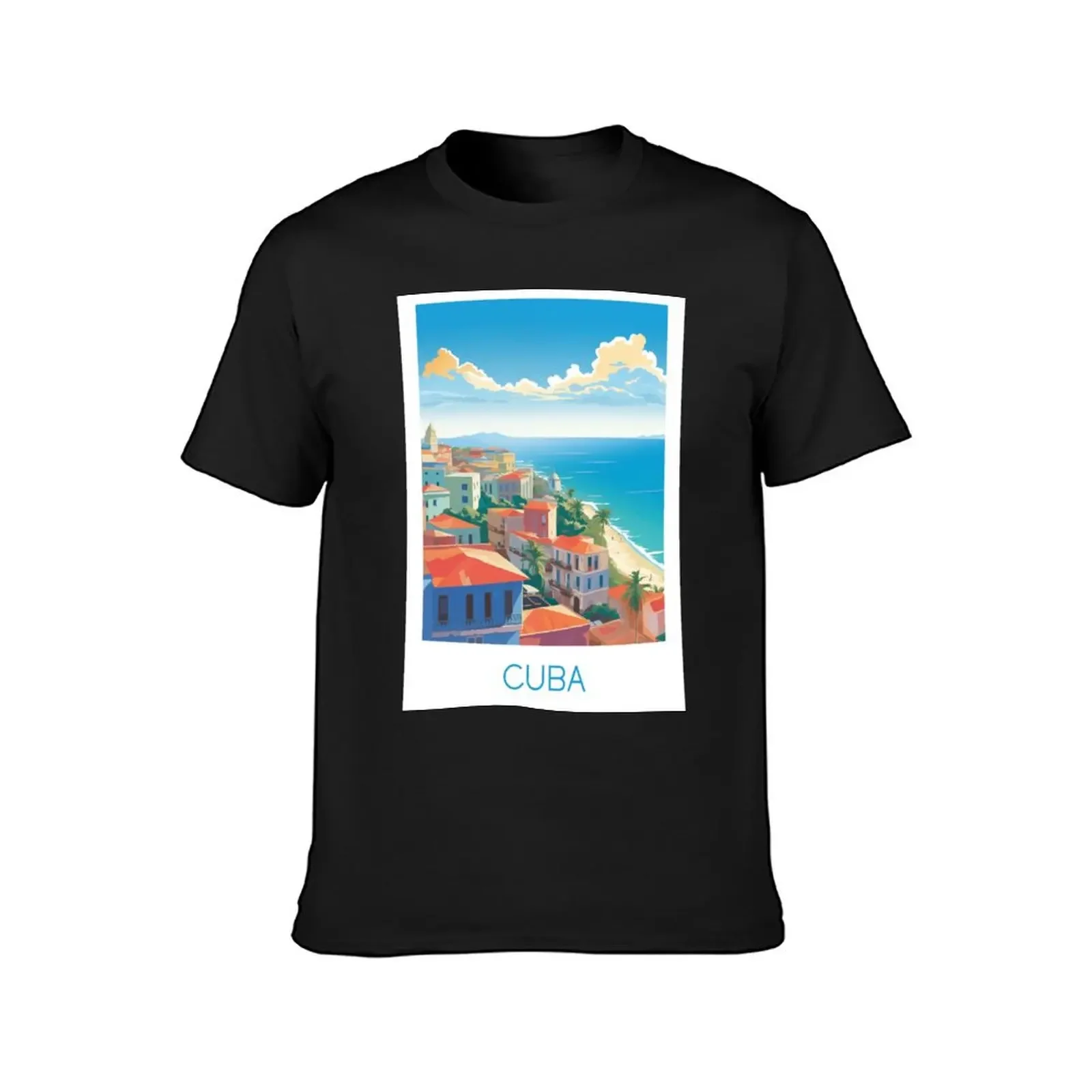 CUBA Minimal Travel Poster T-Shirt graphic shirts oversized t shirt vintage basketball graphic tees men t shirts