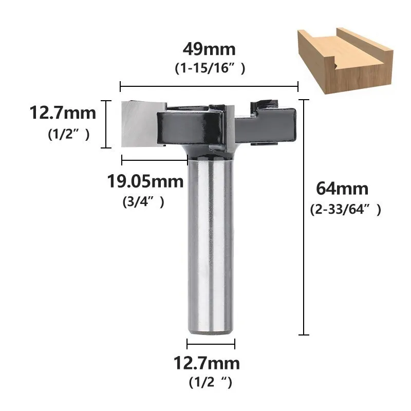 XCAN CNC Spoilboard Surfacing Router Bits 1/4 inch 1/2 inch Shank Slab Flattening Router Bit Planing Bit Wood Planing Bit