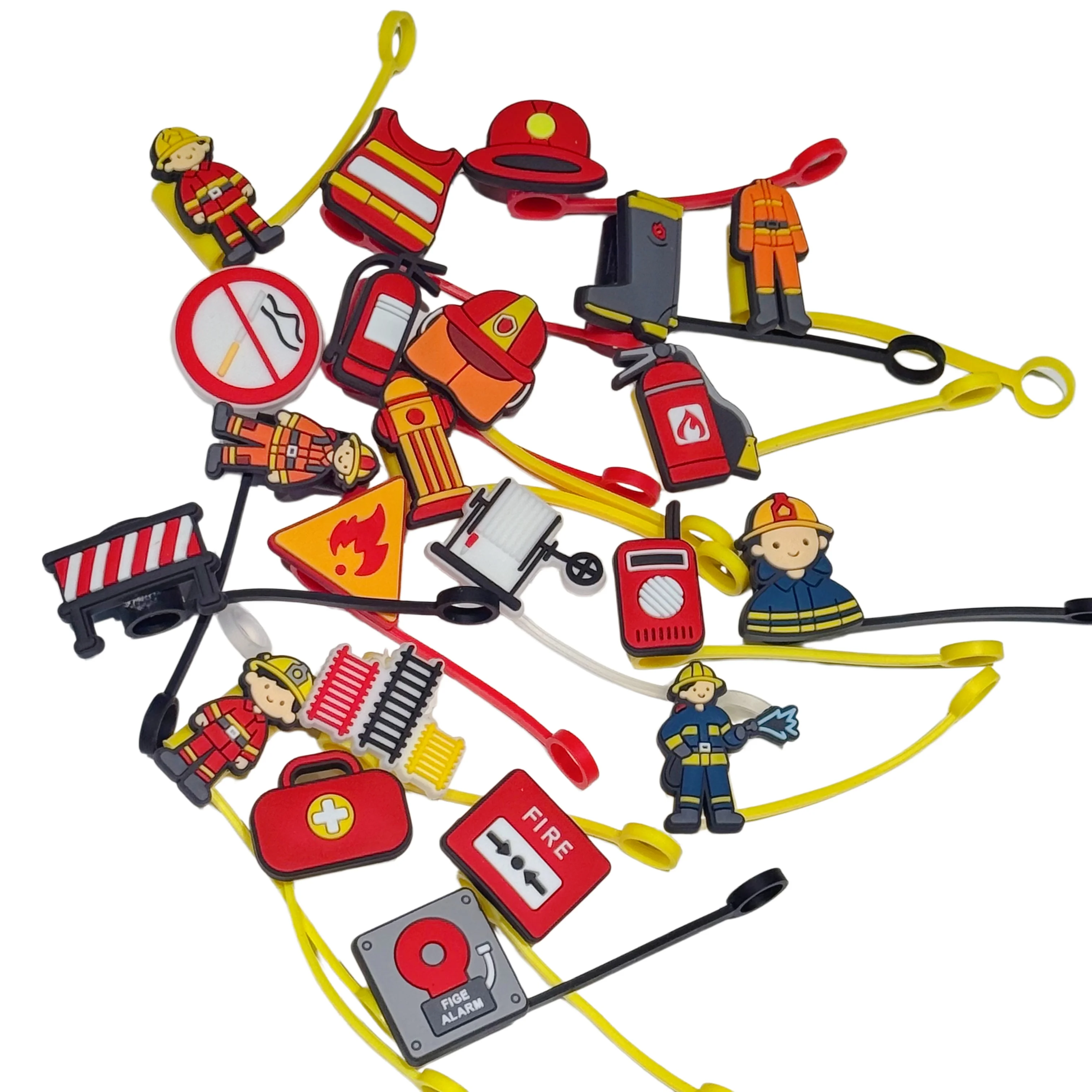 1-22Pcs Firefighter Fire Extinguisher Straw Cover Cap For Stanley Cup Reusable 10mm Straw Topper Compatible 30&40 Oz Tumbler