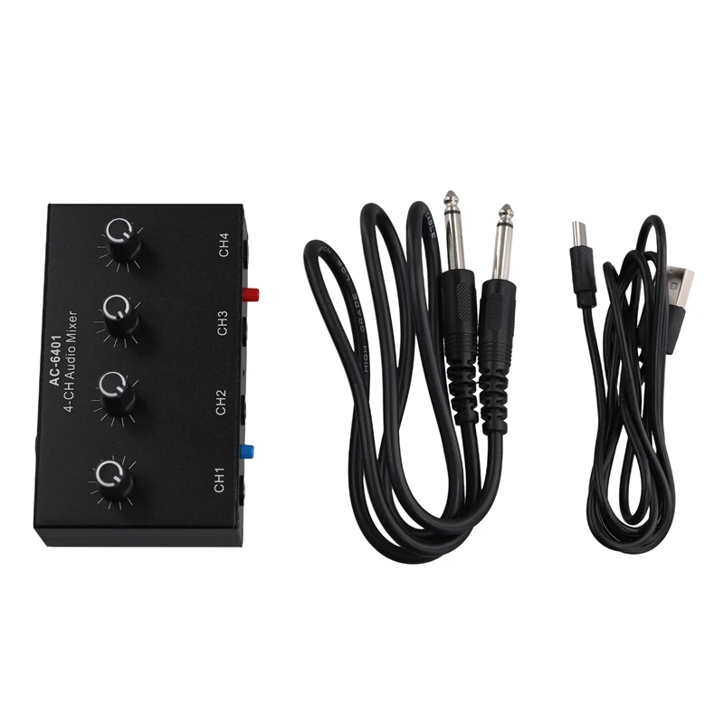 AC-6401 Microphone Condenser Sound Card PC Computer Audio USB Electric Guitar Live Broadcast Recording Sound Card