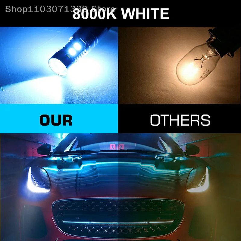 2Pcs H1 LED Auto Headlight Bulbs 8000K 100W Ice Blue Super Bright Car Fog Lights