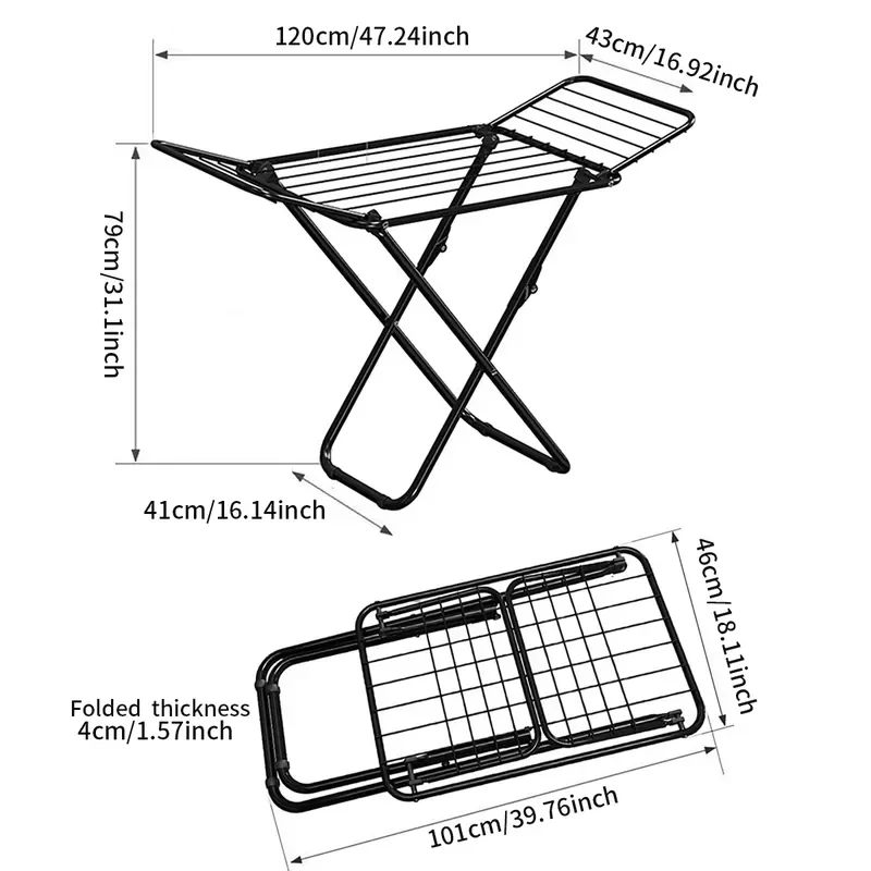 for Wrought Iron Floor Drying Rack Folding Mobile Clothes Dryer  Balcony Indoor Outdoor Free Installation Quilt Towel Stand
