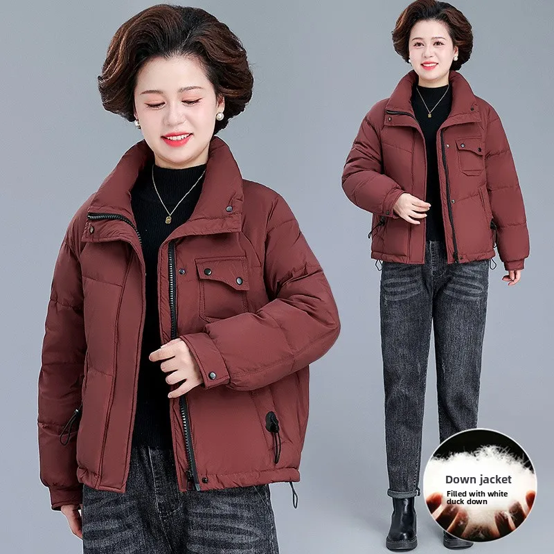 

ort Puffer Jaet Women Winter Mom Small Size Bread Sle 2024 New Middle-Aged And ly Women's Outerwear Autumn Winter