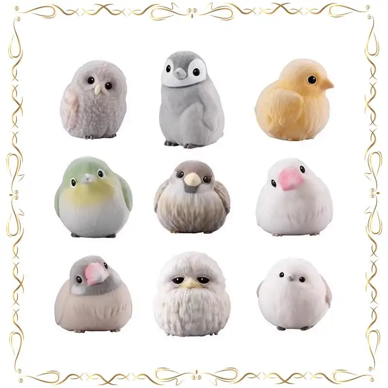 

Owls Sparrow Flocking Bird EX CASHAPON Kawaii Desktop Ornament Action Figure Model Toys