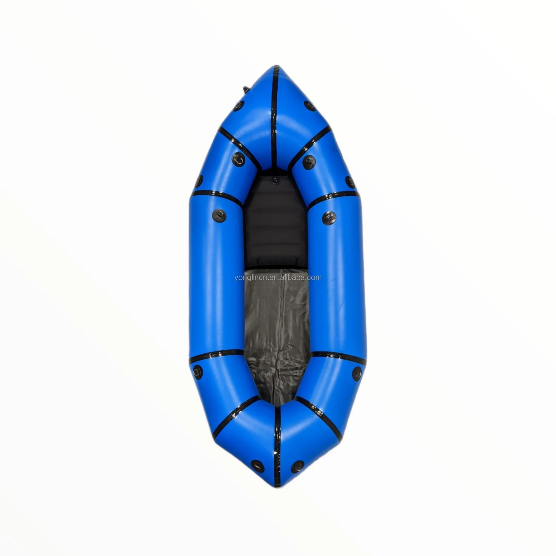 Single Person Lightweight PVC Inflatable Travel Kayak Packraft With Soft Seat For Flat Water Rafting