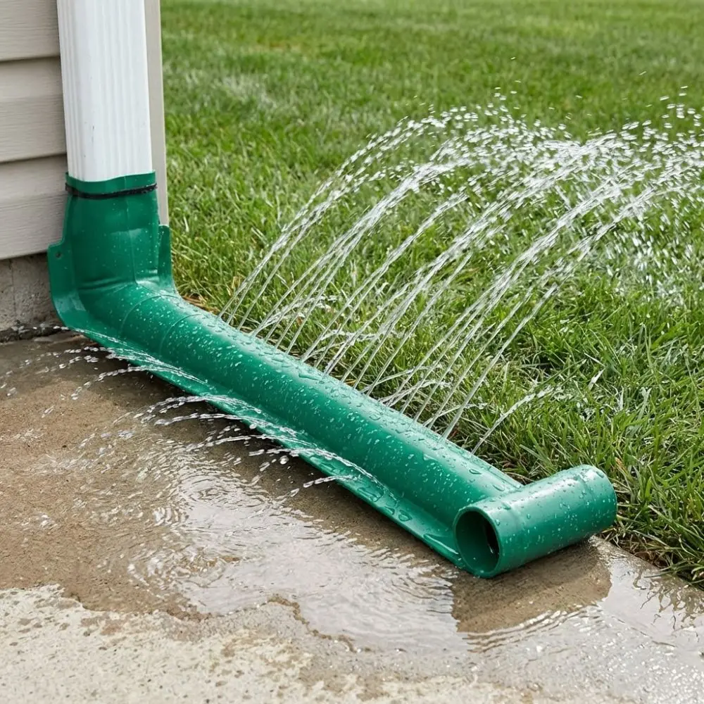Flexible PVC Downspout Gutter Extension Prevent Splash Prevent Erosion Rainwater Diverter Divert Water Away UV Stabilized