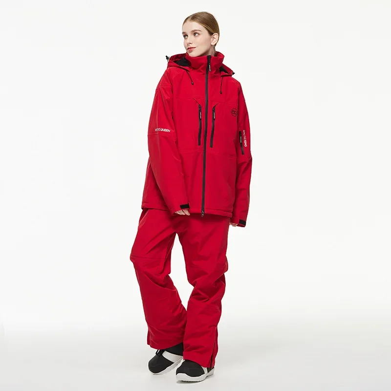 防風防水スキーセット大人男性のスノーボード服女性冬屋外暖かい耐摩耗性ツーピース服セット